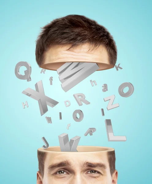 Half head and alphabet — Stock Photo, Image