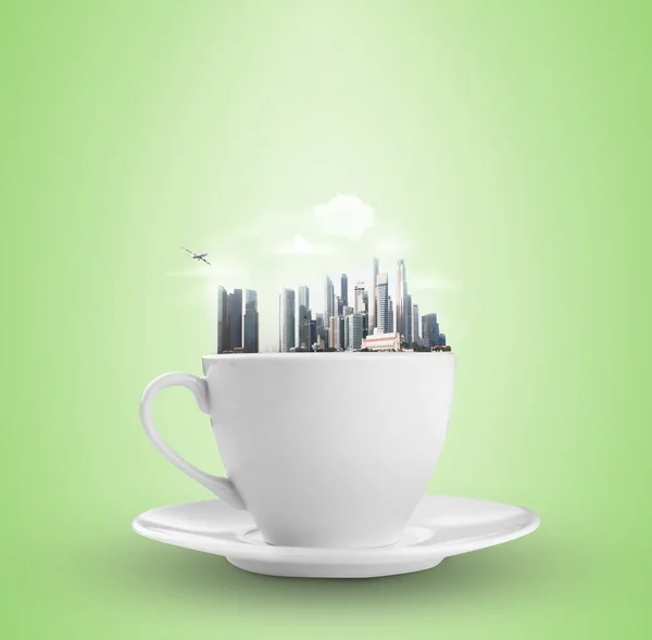 Кофе с городом — стоковое фото