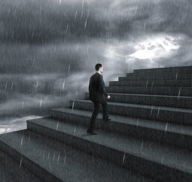 merdiven çıkma işadamı