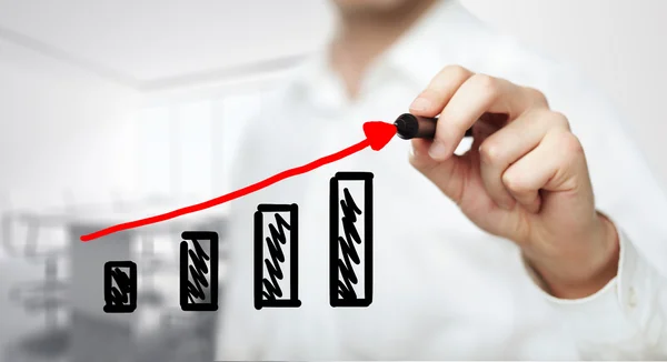 Affärsman ritade diagram — Stockfoto