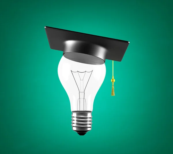 卒業帽子と電球 — ストック写真