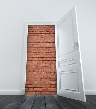 door to brick wall clipart