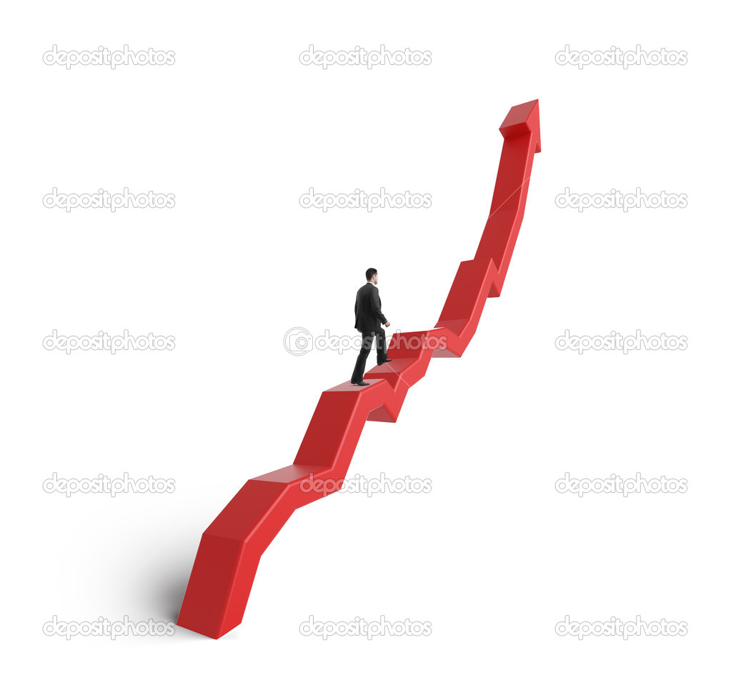 man walking on chart