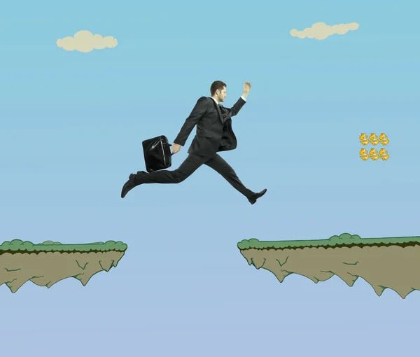 Businessman jumping — Stock Photo, Image