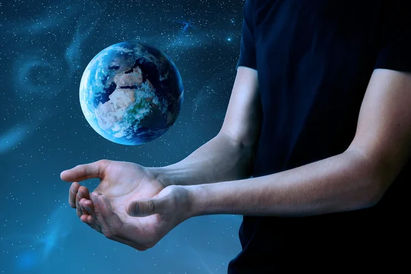 Man with earth — Stock Photo, Image