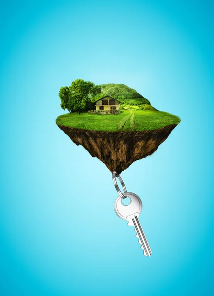 Huis en sleutel — Stockfoto