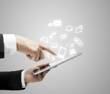 sosyal medya simge ile tablet