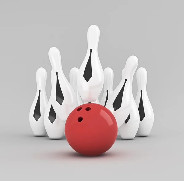 Skittle and bowling ball — Stockfoto