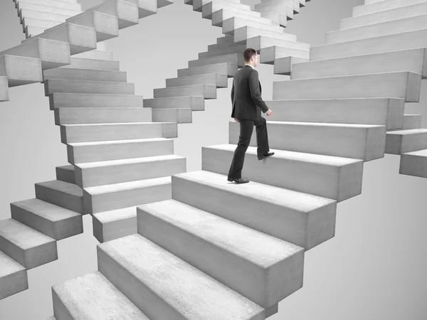 Hombre subir escaleras — Foto de Stock