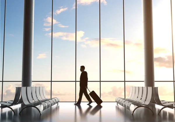 Businessman in airport — Stock Photo, Image