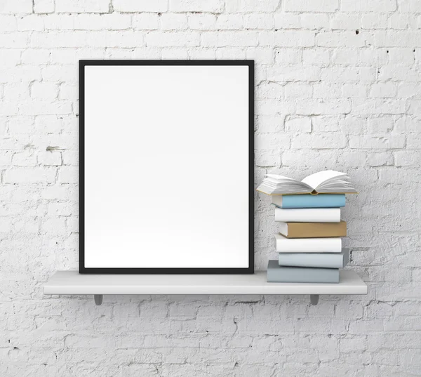 Shelf with frame — Stock Photo, Image