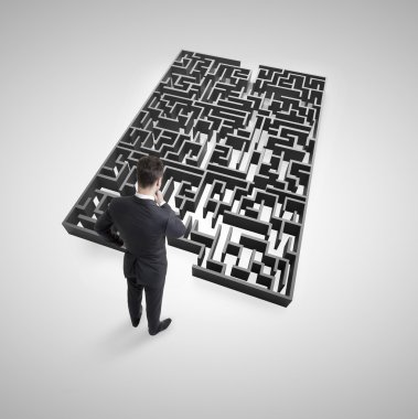 Labirent arayan iş adamı