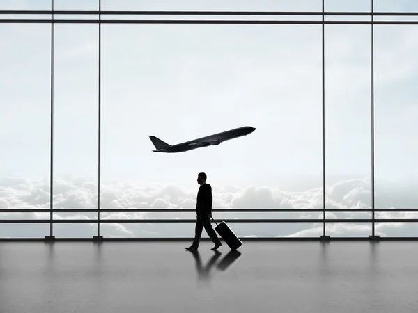 Επιχειρηματία στο αεροδρόμιο — Φωτογραφία Αρχείου