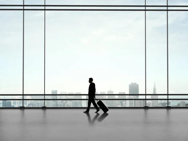 Businessman with luggage — Stock Photo, Image