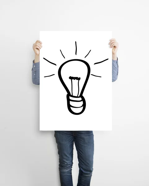 Poster met lamp — Stockfoto