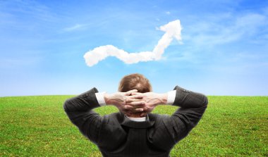 işadamı görünümlü ok