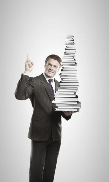 Empresario con libros — Foto de Stock