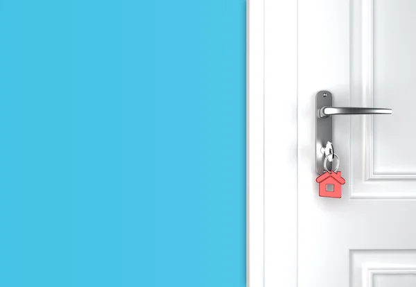 Door with key — Stock Photo, Image