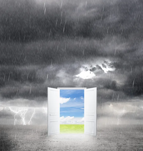 Door from bad weather — Stock Photo, Image