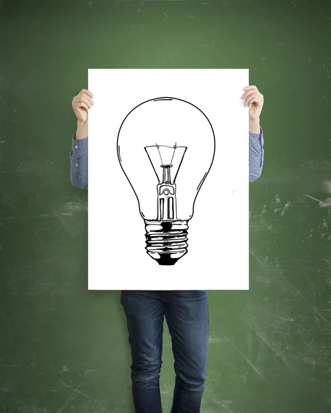 Poster with bulb — Stock Photo, Image