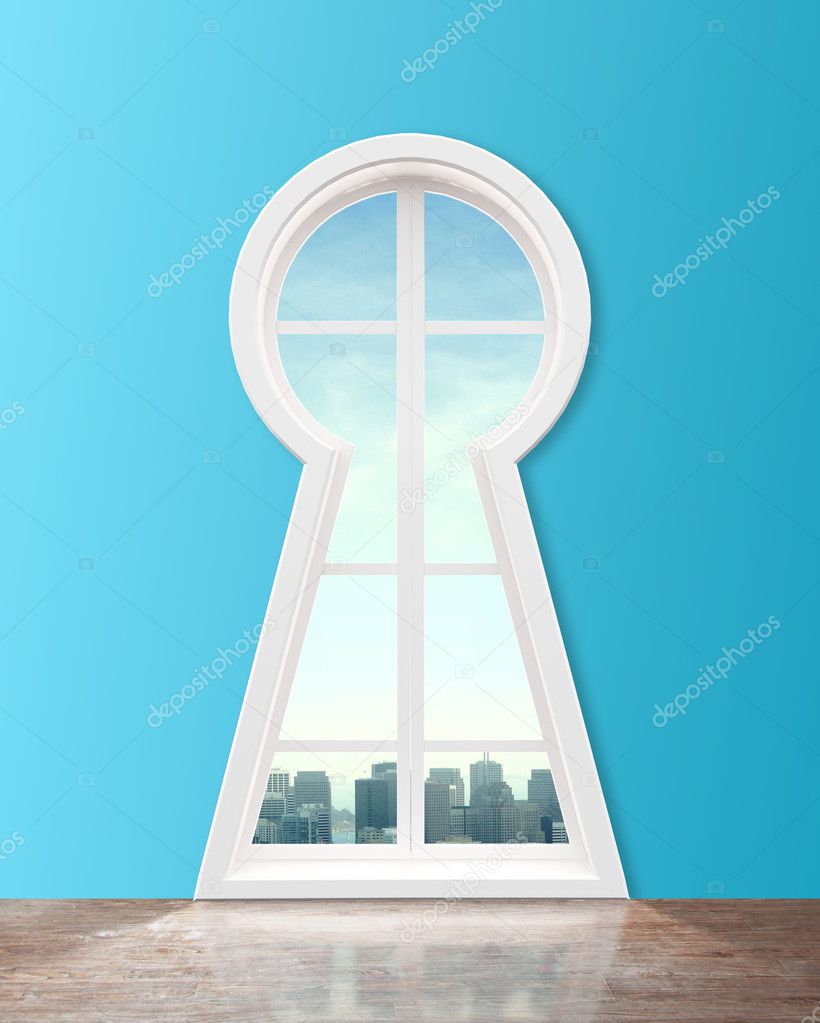 window in form keyhole