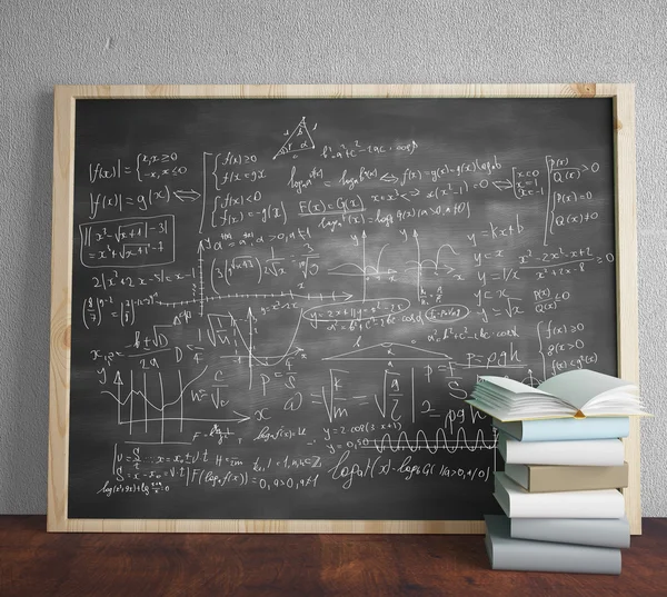 Blackboard with drawing formulas — Stock Photo, Image