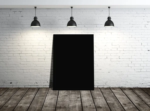 Черный пустой плакат — стоковое фото