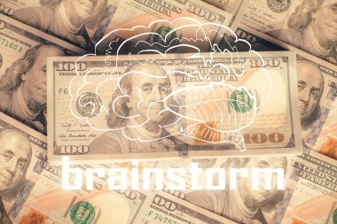 Amerikan dolarlarının arka planında iki kez açılışa maruz kalma. Genç iş konsepti.