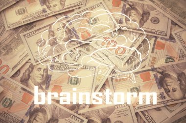 Amerikan dolarlarının arka planında iki kez açılışa maruz kalma. Genç iş konsepti.