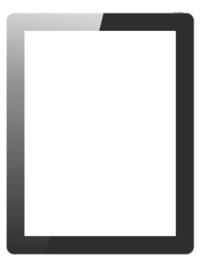 Beyaz arkaplanda tablet