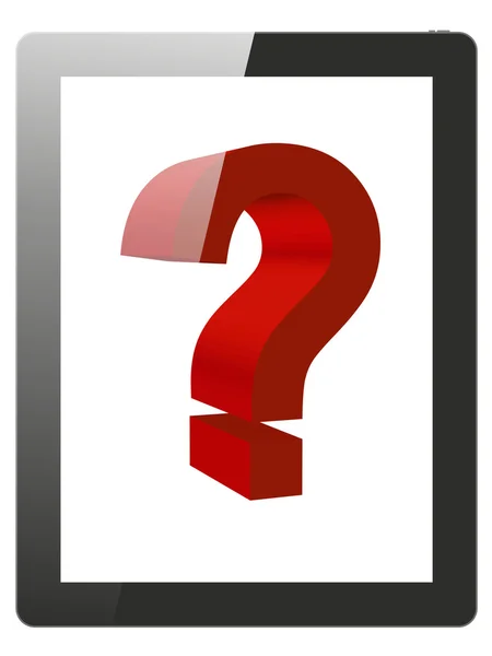 Tablet PC and question mark — Stock Photo, Image