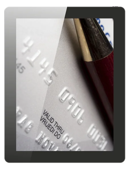 Credit cards and tablet — Stock Photo, Image