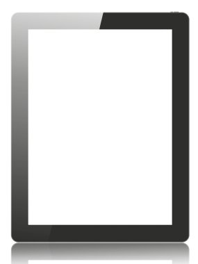 Beyaz arkaplanda tablet