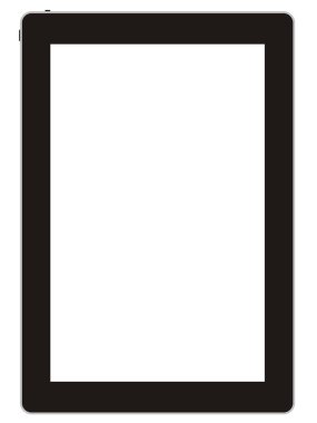 Beyaz arkaplanda tablet