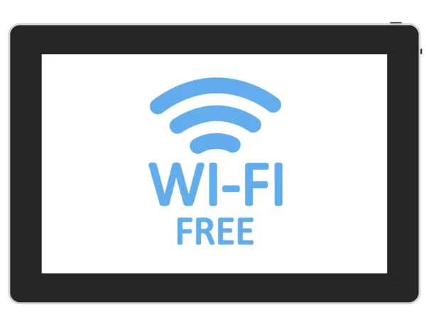 Wi fi free, tablet on white background — Stock Photo, Image
