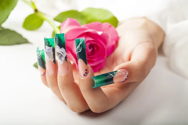 Human hand with the beautiful fingernail — Stock Photo, Image