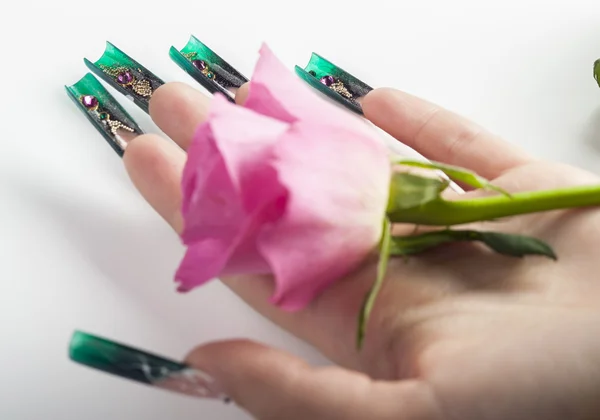 Human hand with the beautiful fingernail — Stock Photo, Image