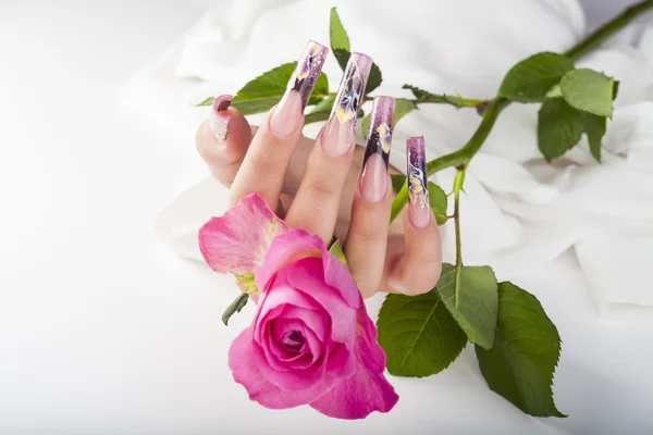 Human hand with the beautiful fingernail — Stock Photo, Image
