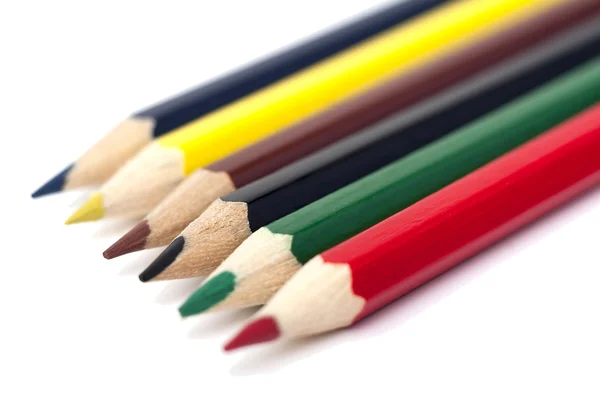 Crayons on the white table — Stock Photo, Image