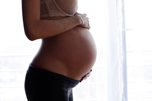 Pregnancy women, silhouette — Stock Photo, Image