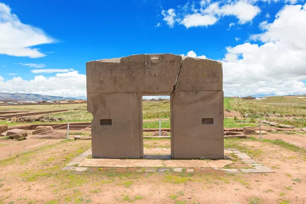 Brána slunce, tiwanaku ruiny, Bolívie — Stock fotografie