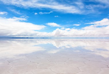 Lake Salar de Uyuni with a thin layer of water clipart
