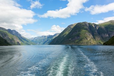 Norveç Fiyordu ve dağlar