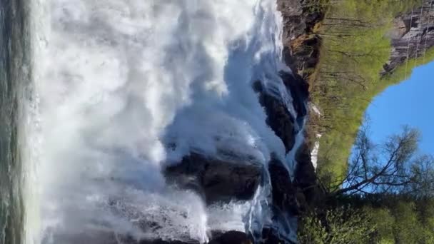 Latefossen Latefoss Una Cascada Ubicada Municipio Ullensvang Condado Vestland Noruega — Vídeo de stock