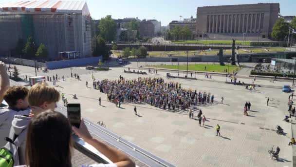 Helsinki Finlandia Agosto 2022 Flash Mob Sostegno Ucraina Unita Centinaia — Video Stock