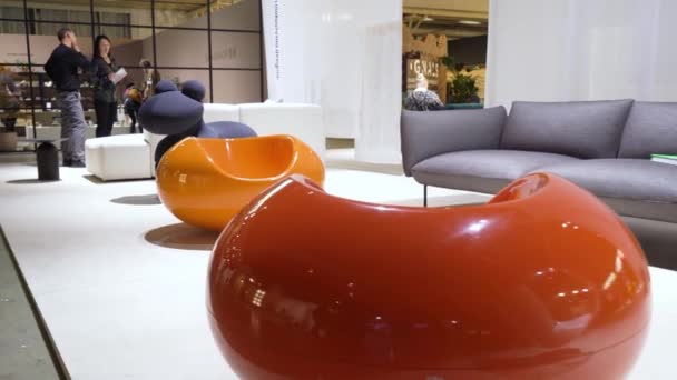 Helsinki Finland Sep 2022 Futuristic Furniture Legendary Finnish Designer Eero — Stock Video