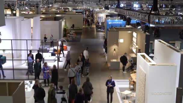 Helsinki Finland Sep 2022 Tentoonstelling Habitare Het Grootste Meubel Design — Stockvideo