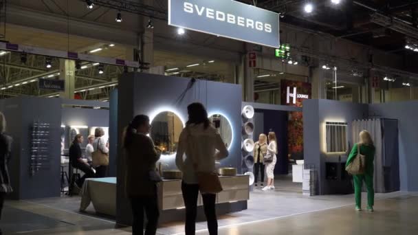 Helsinki Finland Sep 2022 Exhibition Habitare Finlands Largest Furniture Design — Stock Video