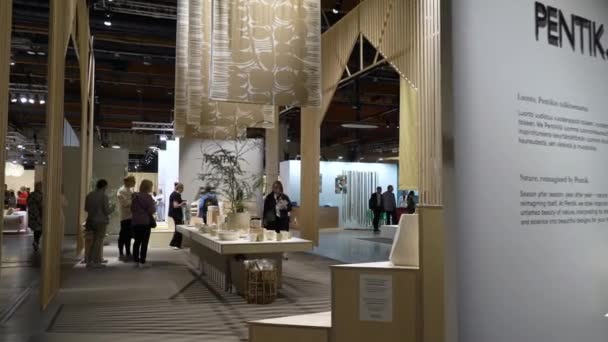 Helsinki Finland Sep 2022 Exhibition Habitare Finlands Largest Furniture Design — Stock Video