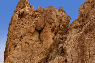 Dağ vahası Chebik, Sahra Çölü. Atlas dağlarının manzarası. Tunus